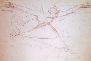 Enkeli kävely, William Blaken (1757-1827) piirustus tekijältä William Blake