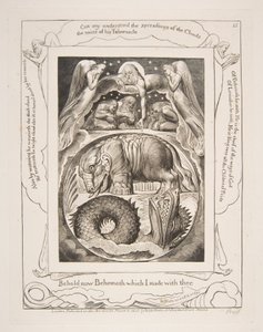 Behemoth ja Leviatan, Jobin kirjan kuvituksista, 1825-26. tekijältä William Blake