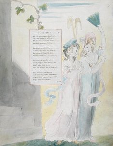 Suunnitelma 27 "A Long Story" -julkaisulle "The Poems of Thomas Gray", julkaistu 1797-98 (akvarelli kynällä ja musteella paperille) tekijältä William Blake