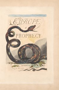 Eurooppa. Profetia, levy 2, otsikkosivu tekijältä William Blake