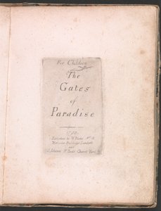 Lapsille. Paratiisin portit, levy 2, nimisivu tekijältä William Blake
