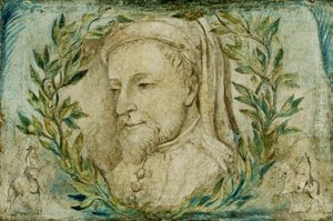 Geoffrey Chaucer, n. 1800 (tempera kankaalle) tekijältä William Blake