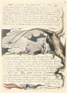"Liekissä seisoi...", levy 16 julkaisusta "America: A Prophecy" tekijältä William Blake
