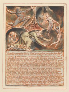 Jerusalem, laatta 87, itkevän Enionin karkottaminen .... tekijältä William Blake