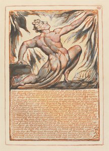 Jerusalem, levy 95, Hänen äänensä lävisti Albionin saven kylmän korvan..... tekijältä William Blake