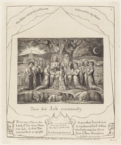 Job ja hänen perheensä, 1825. tekijältä William Blake