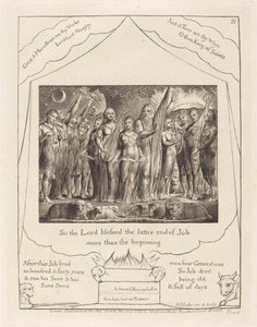 Job ja hänen vaimonsa vaurastuivat, 1825. tekijältä William Blake
