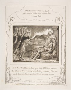 Työpaikkojen lohduttajat, Jobin kirjan kuvituksista, 1825-26. tekijältä William Blake