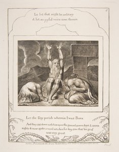 Jobs Despair, teoksesta Illustrations of the Book of Job, 1825-26. tekijältä William Blake