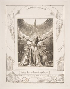 Jobs Sacrifice, julkaisusta Illustrations of the Book of Job, 1825-26. tekijältä William Blake