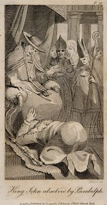 Pandulph vapautti kuningas Johnin Henry Fuselin jälkeen, 1798 tekijältä William Blake
