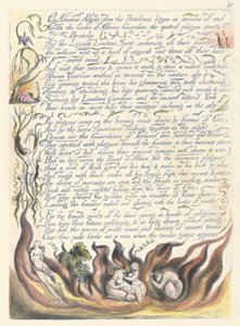 "On Albions Angels...", levy 17 julkaisusta "America: A Prophecy" tekijältä William Blake