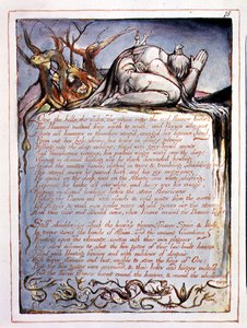 "Over the Hills", levy 16 teoksesta "Amerikka, profetia". tekijältä William Blake