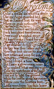 P.124-1950.pt26 Unelma: levy 26 kappaleesta Songs of Innocence and of Experience (kopio AA) n. 1815-26 (etsausmuste ja akvarelli) tekijältä William Blake