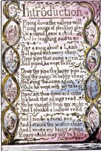 P.124-1950.pt3 Johdanto: levy 3 kappaleesta Songs of Innocence and of Experience (kopio R) n. 1802-08 (etsaus, tussi ja akvarelli) tekijältä William Blake