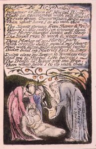 P124-1950.pt51 Tirzahiin: levy 51 julkaisusta Songs of Innocence and of Experience (kopio R) n. 1802-08 (etsaus, tussi ja akvarelli) tekijältä William Blake