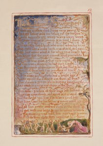 P.125-1950.pt12 Savupiipunlakaisu: levy 12 kappaleesta Songs of Innocence and of Experience (kopio AA) n. 1815-26 (etsaus, muste ja wc) tekijältä William Blake