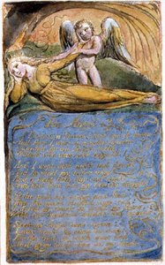 P.125-1950.pt41 Enkeli: levy 41 kappaleesta Songs of Innocence and of Experience (kopio AA) n. 1815-26 (etsaus, tussi ja akvarelli) tekijältä William Blake