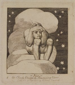 P.440-1985 Air, On Cloudy Doubts and Reasoning Cares, levy 4 "The Gates of Paradise", ensimmäinen pubi. 17. toukokuuta 1793, 1818-25 (viivakaiverrus) tekijältä William Blake