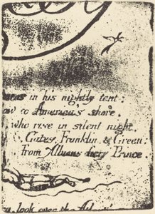 Restrike peruutetun levyn fragmentista "A Prophecy" tekijältä William Blake