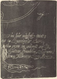 Restrike peruutetun levyn fragmentista "A Prophecy" tekijältä William Blake