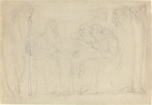 Pyhä Augustinus kääntyi Kentin kuningas Ethelbert tekijältä William Blake