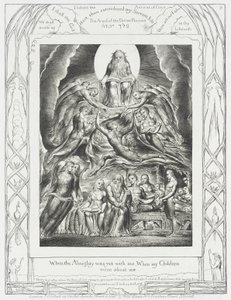 Saatana ilmestyy Jumalan eteen tekijältä William Blake