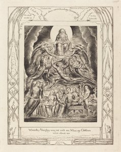 Saatana Jumalan valtaistuimen edessä, 1825. tekijältä William Blake