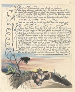 "Silent as depairing love...", levy 4 elokuvasta "America: A Prophecy" tekijältä William Blake