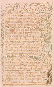 Songs of Innocence, Plate 4, A Dream (Bentley 26) tekijältä William Blake