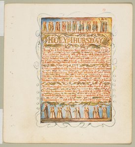 Songs of Innocence and of Experience: Pyhä Torstai, n. 1815. tekijältä William Blake