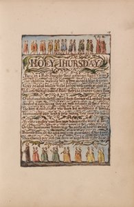 Viattomuuden ja kokemuksen lauluja, levy 10, pyhä torstai (Bentley 19) tekijältä William Blake