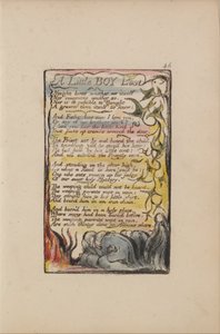 Songs of Innocence and of Experience, levy 46, pieni poika kadonnut (Bentley 50) tekijältä William Blake