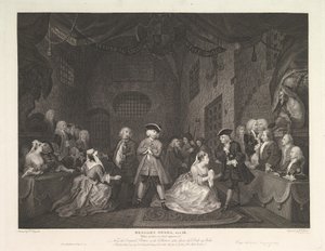 The Beggars Opera, näytös III, 1. heinäkuuta 1790. tekijältä William Blake