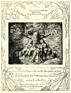 Jobin kirja 42:15, kuvittanut William Blake tekijältä William Blake