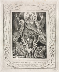 Jobin kirja: Pl. 16, Sinä olet täyttänyt jumalattomien tuomion tekijältä William Blake