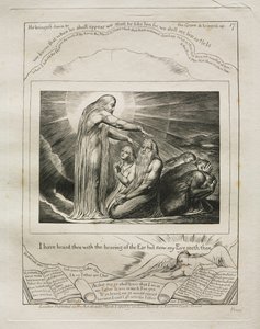 Jobin kirja: Pl. 17, Olen kuullut sinut korvan kuulolla, mutta nyt silmäni..., 1825. tekijältä William Blake