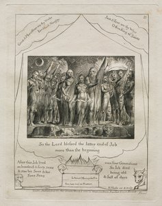 Jobin kirja: Pl. 21, Niin Herra siunasi Jobin loppua / enemmän kuin alkua tekijältä William Blake