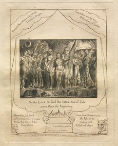 Jobin kirja: Pl. 21, Niin Herra siunasi Jobin loppua / enemmän kuin alkua tekijältä William Blake