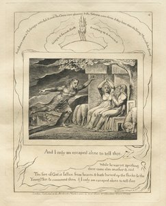Jobin kirja: Pl. 4, Ja minä vain pakenin yksin kertoakseni sinulle tekijältä William Blake