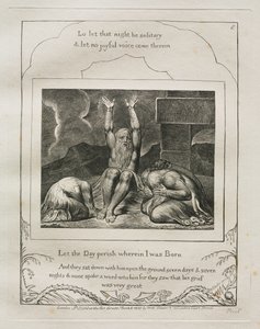 Jobin kirja: Pl. 8, hukkukoon se päivä, jona synnyin tekijältä William Blake