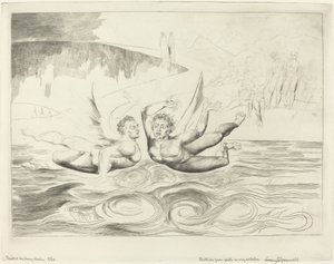 Korruptoituneiden virkamiesten ympyrä, Toisiaan raiskaavat paholaiset, 1827. tekijältä William Blake