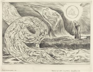 El cercle dels luxuriosos: Paolo i Francesca, 1827. tekijältä William Blake