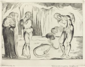 Varkaiden ympyrä, Buoso Donati käärmeen kimppuun, 1827. tekijältä William Blake