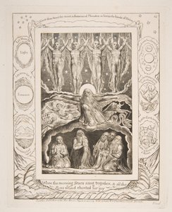 Luominen, Jobin kirjan kuvituksista, 1825-26. tekijältä William Blake