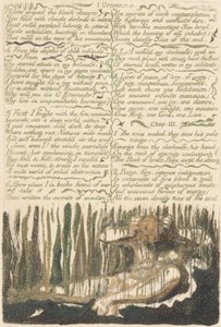 The First Book of Urizen, levy 4, "Kokoile synkkiä desartseja.." tekijältä William Blake