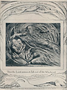 Herra vastaa Jobille pyörteestä. Job., c1780-1820, 1923 tekijältä William Blake
