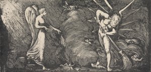 Mies lakaisee tulkin salissa tekijältä William Blake