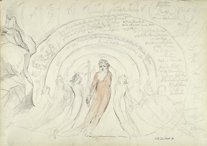 Homerin sävyt ja muut antiikin runoilijat, kuvitus Dante Alighierin jumalalliseen komediaan, 1824-27 (kynä ja muste wc:llä kynällä ja liidulla paperilla) tekijältä William Blake