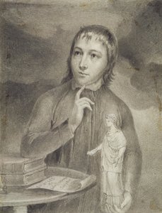 Thomas Alphonso Hayley, Half-Length Drawing, n. 1800 (grafiitti harmaalla b/c paperilla) tekijältä William Blake